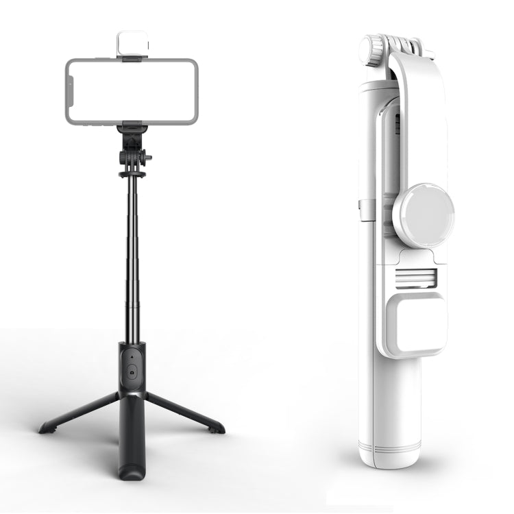Q02S Iluminação de Preenchimento Bastão Selfie Bluetooth Tripé Suporte para Telemóvel, Q02S (Preto), Q02S (Branco)