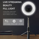Q07 Anel de Luz de 6 Polegadas Portátil com Tripé e Bastão de Selfie Bluetooth, Q07