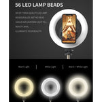 Q07 Anel de Luz de 6 Polegadas Portátil com Tripé e Bastão de Selfie Bluetooth, Q07