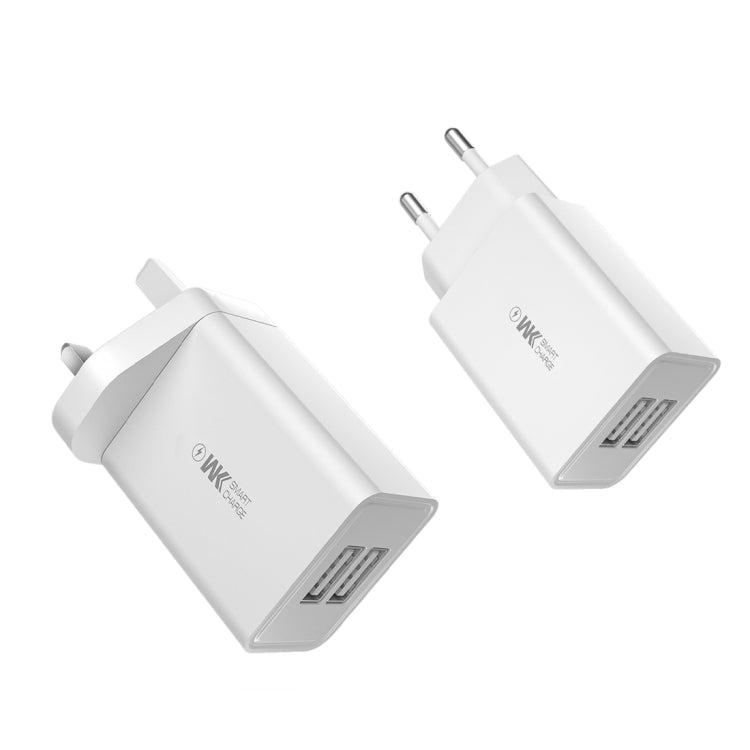 Carregador de Viagem Rápido WK WP-U56 2A Dual USB, Adaptador de Energia, Ficha UE