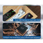 Carregador de Viagem Rápido WK WP-U56 2A Dual USB, Adaptador de Energia, Ficha UE