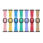 Correia de substituição em silicone estilo moderno para Apple Watch Series 6 & SE & 5 & 4 44mm / 3 & 2 & 1 42mm, fivela preta, fivela dourada rosa, fivela prateada