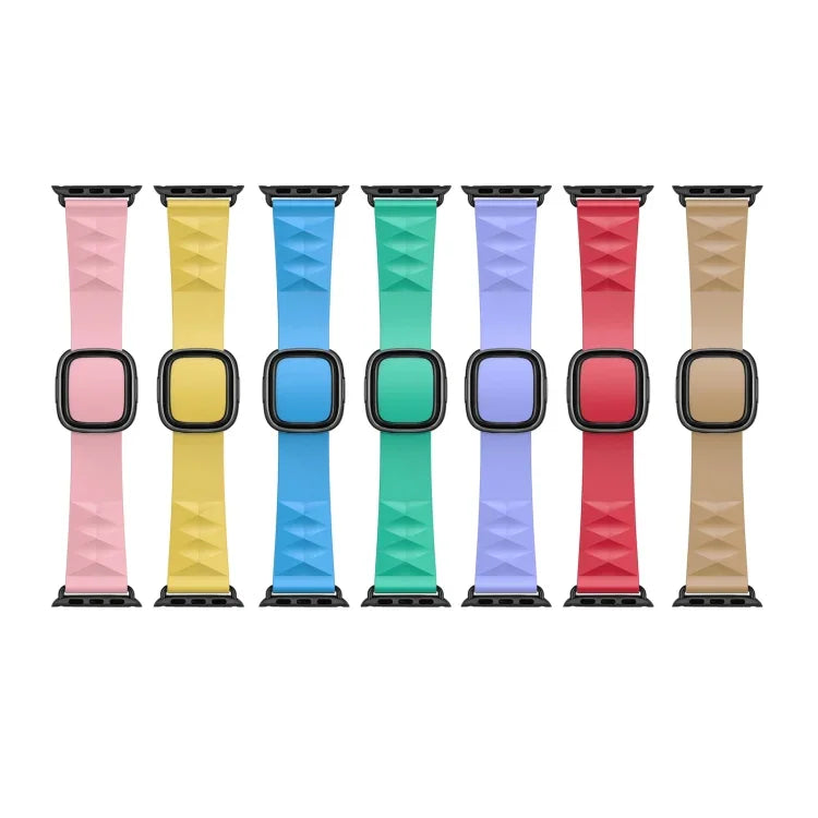 Correia de substituição em silicone estilo moderno para Apple Watch Series 6 & SE & 5 & 4 44mm / 3 & 2 & 1 42mm, fivela preta, fivela dourada rosa, fivela prateada