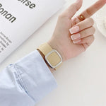 Correia de substituição em silicone estilo moderno para Apple Watch Series 6 & SE & 5 & 4 44mm / 3 & 2 & 1 42mm, fivela preta, fivela dourada rosa, fivela prateada