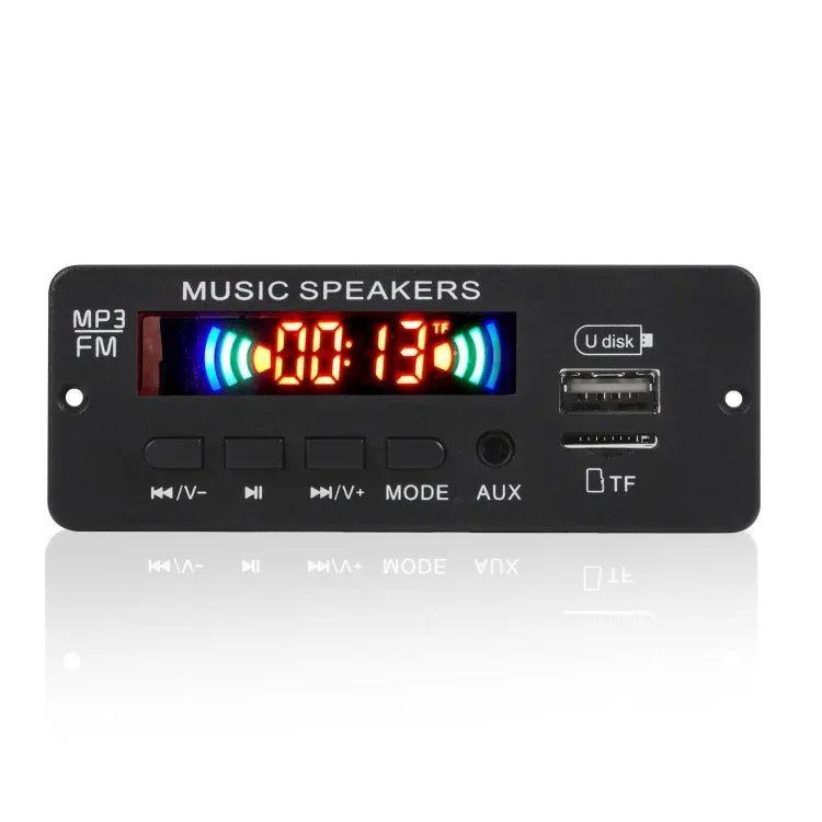 Placa Decodificadora de Leitor MP3 Áudio para Carro 12V JX-808BT, Rádio FM USB, com Bluetooth / Controlo Remoto / Gravação, JX-808BT