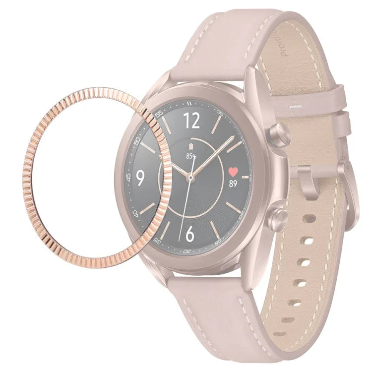 Anel de Moldura com Textura Ondulada para Smartwatch, Para Samsung Galaxy Watch 3 41mm, Para Samsung Galaxy Watch 3 45mm