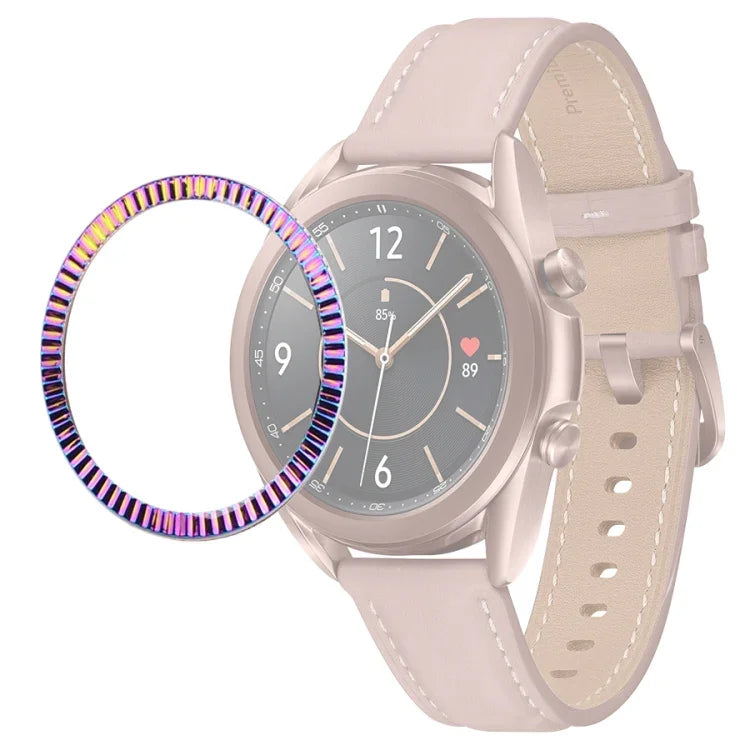 Anel de Moldura com Textura Ondulada para Smartwatch, Para Samsung Galaxy Watch 3 41mm, Para Samsung Galaxy Watch 3 45mm