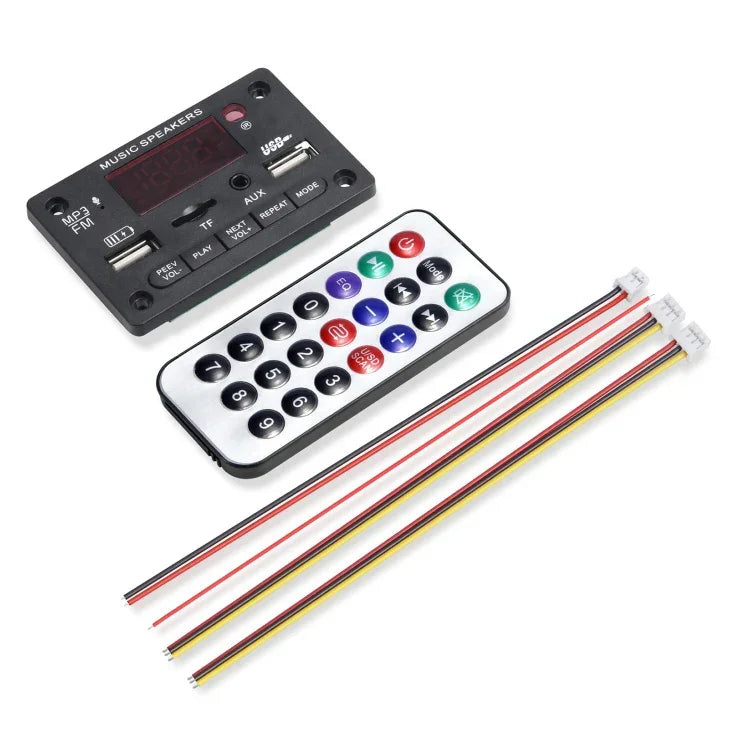 Placa Decodificadora de Áudio MP3 para Carro JX-810BT 12V, Rádio FM USB, com Bluetooth / Controlo Remoto / Gravação, JX-810BT