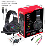 HXSJ F16 Auscultadores Gaming Estéreo com Luz RGB, Porta 3,5mm + USB e Microfone
