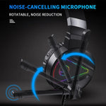 HXSJ F16 Auscultadores Gaming Estéreo com Luz RGB, Porta 3,5mm + USB e Microfone