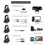HXSJ F16 Auscultadores Gaming Estéreo com Luz RGB, Porta 3,5mm + USB e Microfone