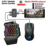 Conjunto HXSJ P8+V100+J900 Conversor Teclado-Rato + Teclado de Uma Mão + Rato Gaming Programável, P8+V100+A883