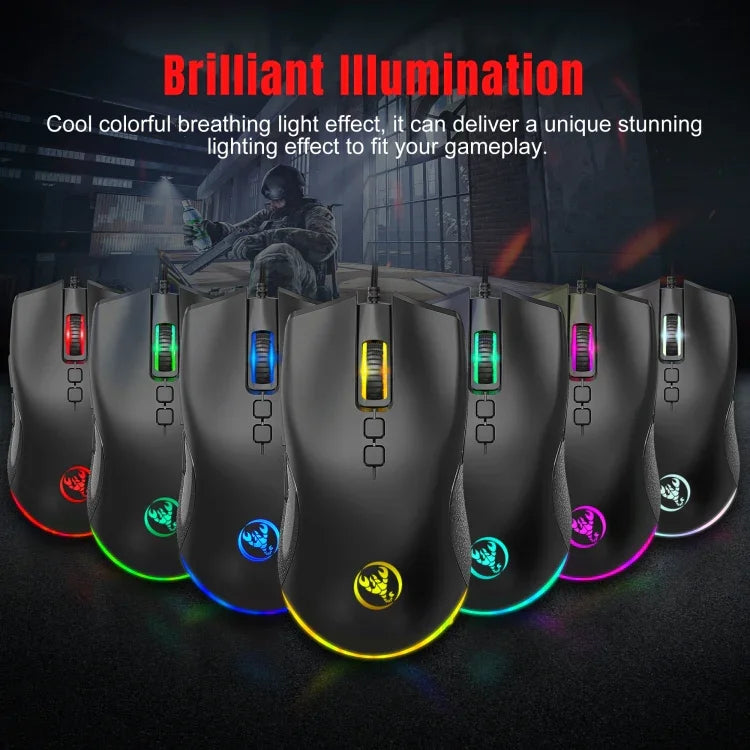 Conjunto HXSJ P8+V100+J900 Conversor Teclado-Rato + Teclado de Uma Mão + Rato Gaming Programável, P8+V100+A883
