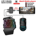 Conjunto HXSJ V100+A883+P8 Teclado de Uma Mão + Rato Gaming Programável + Conversor Teclado-Rato, V100+J900+P8