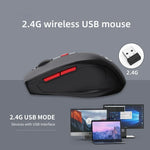 HXSJ T67 2.4G Bluetooth 3.0/5.0 Rato Sem Fios Modo Duplo, T67 2.4G