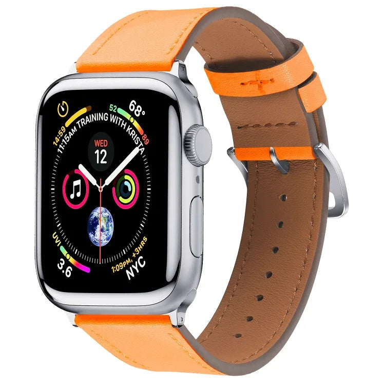 Correia de substituição em pele para cintura pequena, Para Apple Watch Series 7  41mm / & 6 & SE & 5 & 4 40mm, Para Apple Watch Series  7  45mm / & 6 & SE & 5 & 4 44mm