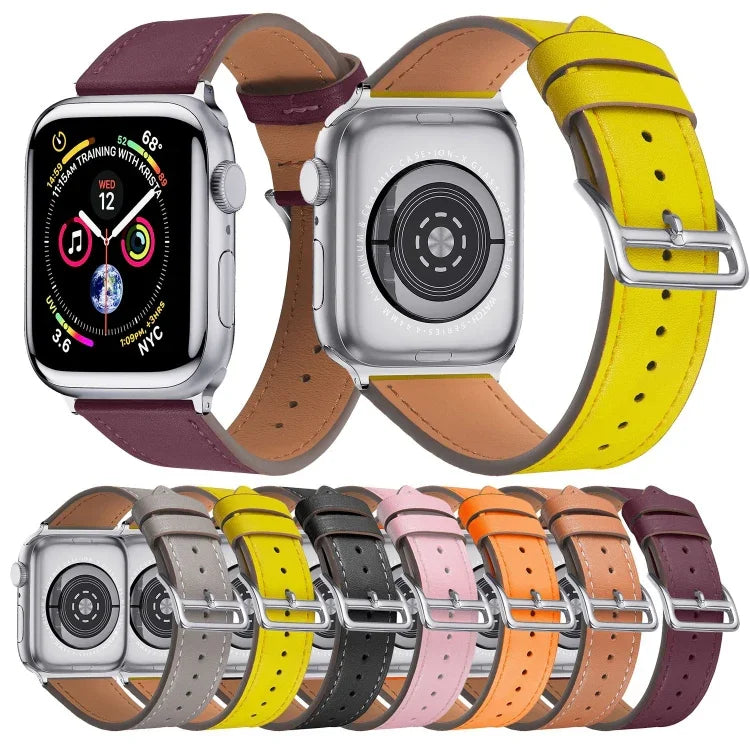 Correia de substituição em pele para cintura pequena, Para Apple Watch Series 7  41mm / & 6 & SE & 5 & 4 40mm, Para Apple Watch Series  7  45mm / & 6 & SE & 5 & 4 44mm