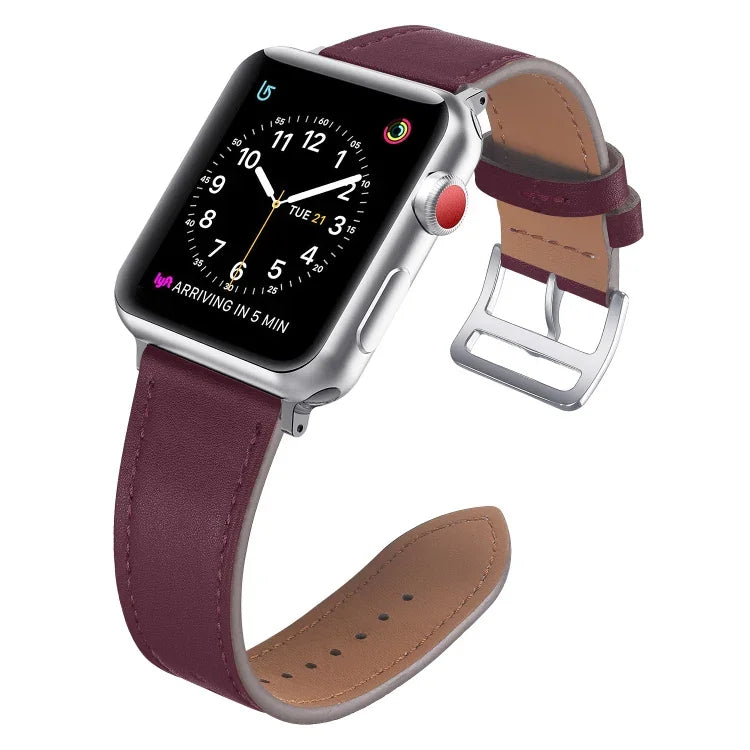 Correia de substituição em pele para cintura pequena, Para Apple Watch Series 7  41mm / & 6 & SE & 5 & 4 40mm, Para Apple Watch Series  7  45mm / & 6 & SE & 5 & 4 44mm