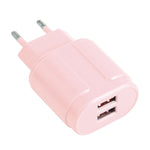 Carregador de Viagem Macarons 13-22 2.1A Dual USB, Ficha UE, EUA