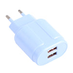 Carregador de Viagem Macarons 13-22 2.1A Dual USB, Ficha UE, EUA