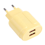 Carregador de Viagem Macarons 13-22 2.1A Dual USB, Ficha UE, EUA