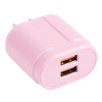 Carregador de Viagem Macarons 13-22 2.1A Dual USB, Ficha UE, EUA