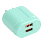 Carregador de Viagem Macarons 13-22 2.1A Dual USB, Ficha UE, EUA