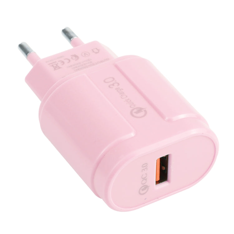 Carregador de Viagem Macarons 13-3 QC3.0 USB Único, Ficha UE, EUA