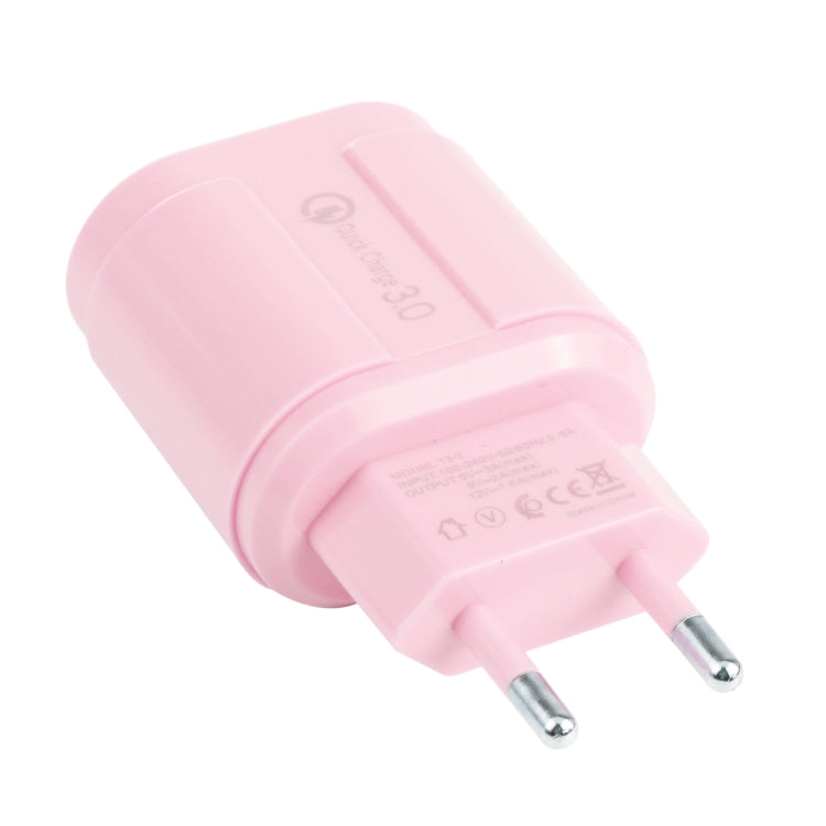 Carregador de Viagem Macarons 13-3 QC3.0 USB Único, Ficha UE, EUA