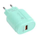 Carregador de Viagem Macarons 13-3 QC3.0 USB Único, Ficha UE, EUA