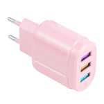 Carregador de Viagem Macarons 13-222 QC3.0 USB + 2.1A Dual USB, Ficha UE, EUA