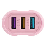 Carregador de Viagem Macarons 13-222 QC3.0 USB + 2.1A Dual USB, Ficha UE, EUA
