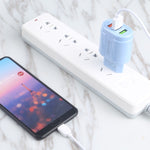 Carregador de Viagem Macarons 13-222 QC3.0 USB + 2.1A Dual USB, Ficha UE, EUA