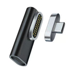 Adaptador de cotovelo USB-C / Tipo-C fêmea para USB-C / Tipo-C macho magnético de 20 pinos 100W