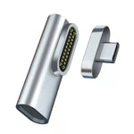 Adaptador de cotovelo USB-C / Tipo-C fêmea para USB-C / Tipo-C macho magnético de 20 pinos 100W