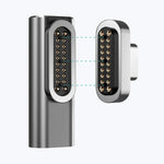 Adaptador de cotovelo USB-C / Tipo-C fêmea para USB-C / Tipo-C macho magnético de 20 pinos 100W