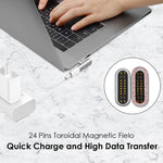 Adaptador de cotovelo USB-C / Tipo-C fêmea para USB-C / Tipo-C macho magnético de 20 pinos 100W