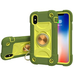 Shockproof Silicone + PC Protective Case with Dual-Ring Holder, For iPhone XS Max, For iPhone 11, For iPhone 11 Pro Max, For iPhone 12 mini