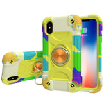 Shockproof Silicone + PC Protective Case with Dual-Ring Holder, For iPhone XS Max, For iPhone 11, For iPhone 11 Pro Max, For iPhone 12 mini