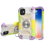 Shockproof Silicone + PC Protective Case with Dual-Ring Holder, For iPhone XS Max, For iPhone 11, For iPhone 11 Pro Max, For iPhone 12 mini