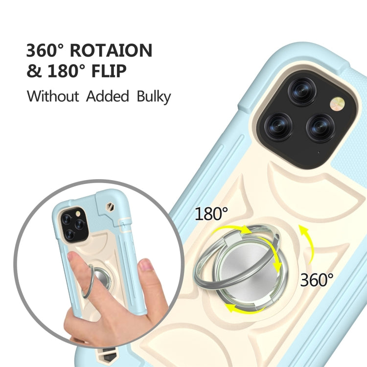 Shockproof Silicone + PC Protective Case with Dual-Ring Holder, For iPhone 12 / 12 Pro, For iPhone 12 Pro Max