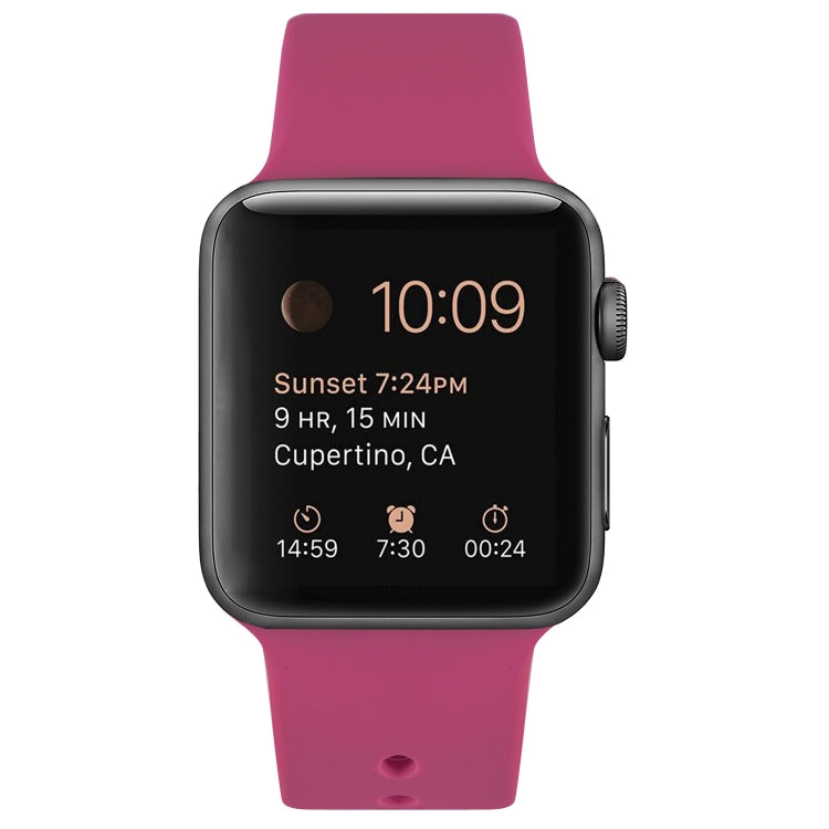 Pulseira substituta de silicone para Apple Watch Series 7 41mm / 6 & SE & 5 & 4 40mm / 3 & 2 & 1 38mm, 7 45mm / 6 & SE & 5 & 4 44mm / 3 & 2 & 1 42mm