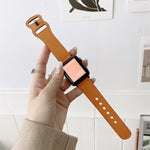 Correia de Substituição em Pele Retro com Fivela em Forma de 8 para Apple Watch Series, 7 41mm / 6 & SE & 5 & 4 40mm / 3 & 2 & 1 38mm, 7 45mm / 6 & SE & 5 & 4 44mm / 3 & 2 & 1 42mm
