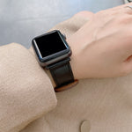 Correia de Substituição em Pele Retro com Fivela em Forma de 8 para Apple Watch Series, 7 41mm / 6 & SE & 5 & 4 40mm / 3 & 2 & 1 38mm, 7 45mm / 6 & SE & 5 & 4 44mm / 3 & 2 & 1 42mm