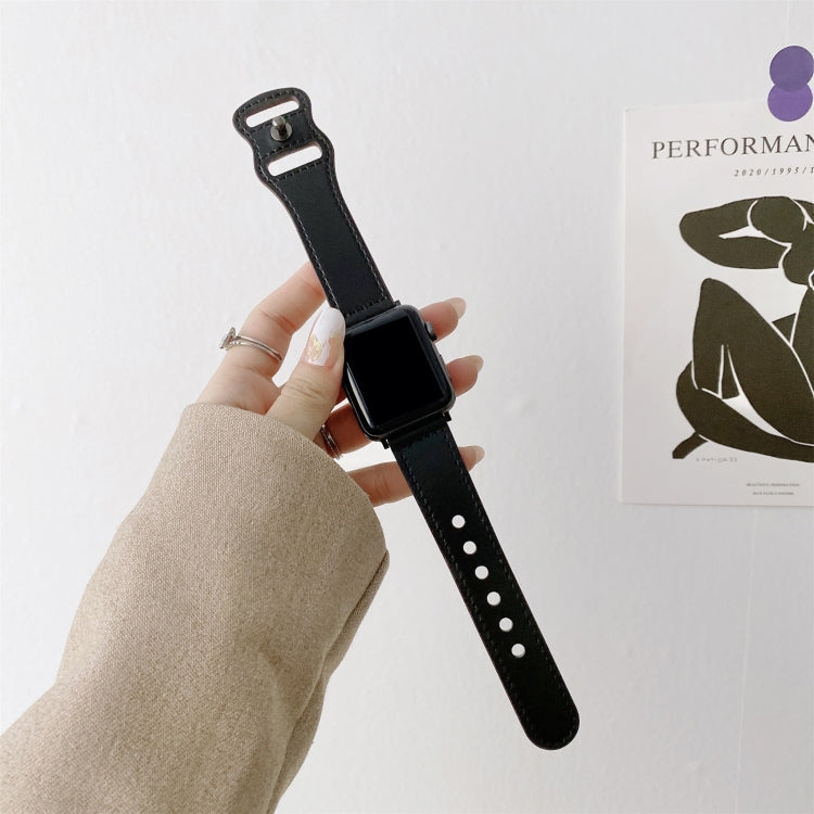 Correia de Substituição em Pele Retro com Fivela em Forma de 8 para Apple Watch Series, 7 41mm / 6 & SE & 5 & 4 40mm / 3 & 2 & 1 38mm, 7 45mm / 6 & SE & 5 & 4 44mm / 3 & 2 & 1 42mm