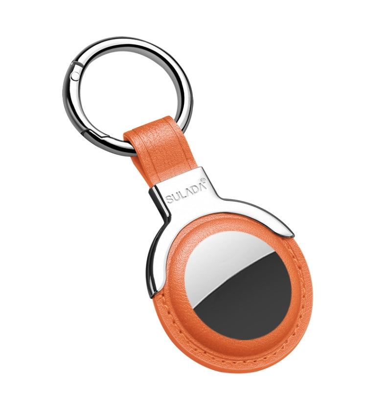 Capa Protetora de Couro SULADA com Argola de Chaveiro Intercambiável para AirTag 2ª Geração / AirTag 1ª Geração