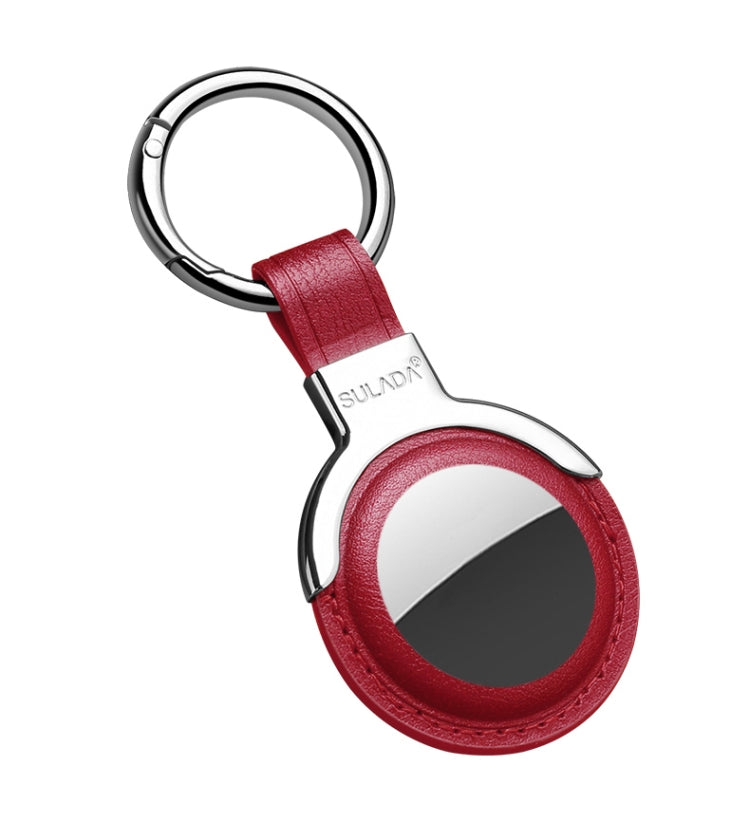 Capa Protetora de Couro SULADA com Argola de Chaveiro Intercambiável para AirTag 2ª Geração / AirTag 1ª Geração