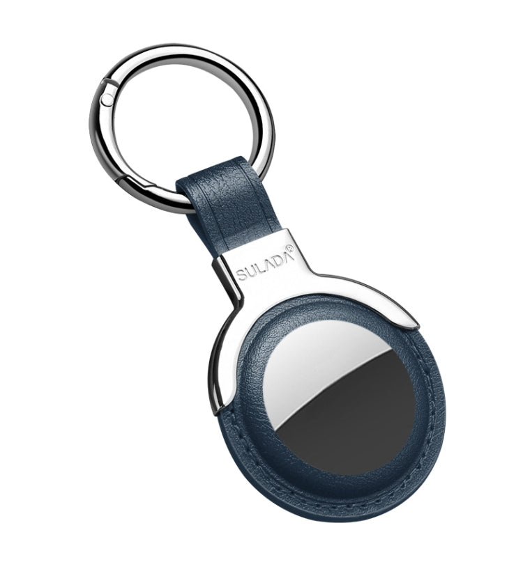 Capa Protetora de Couro SULADA com Argola de Chaveiro Intercambiável para AirTag 2ª Geração / AirTag 1ª Geração