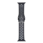 Metal Buckle Silicone Replacement Watchband For Apple Watch Series, 7 41mm / 6 & SE & 5 & 4 40mm / 3 & 2 & 1 38mm, 7 45mm / 6 & SE & 5 & 4 44mm / 3 & 2 & 1 42mm