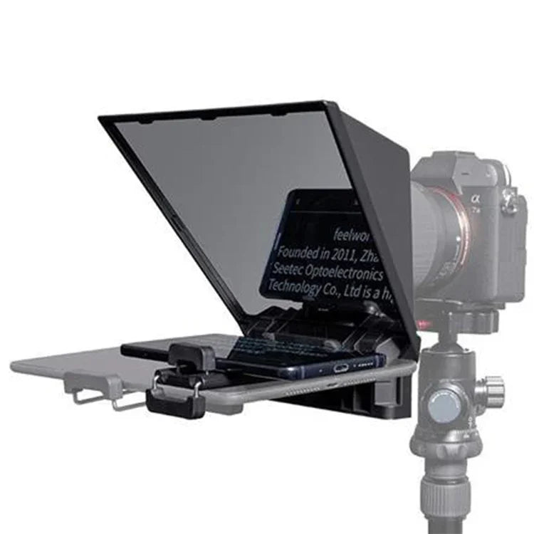 FEELWORLD TP2 Teleprompter Portátil com Controlo Remoto Bluetooth Anel Adaptador de Lente para Câmara SLR, TP2